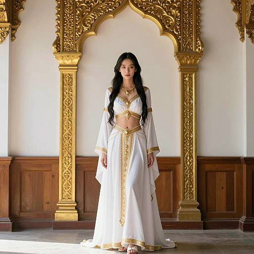 Regal Love Goddess in Traditional Attire