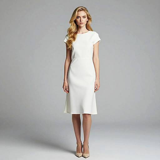 Woman in Elegant White Dress