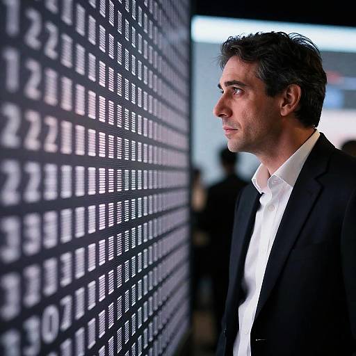 Intense Middle-Aged Man with Screens