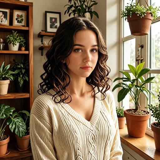 Joyful Woman with Natural Lighting Indoors