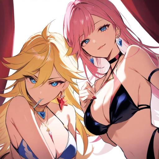 Colorful Swimsuit Girls with Candy