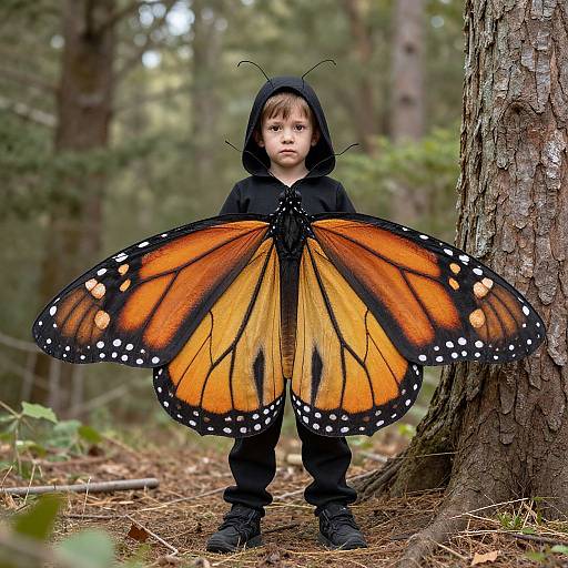 Boy in Monarch Butterfly Costume