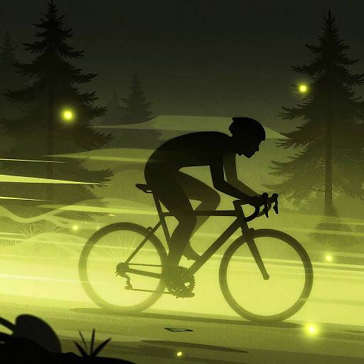 Stylized Racing Fireflies in Pine Grove