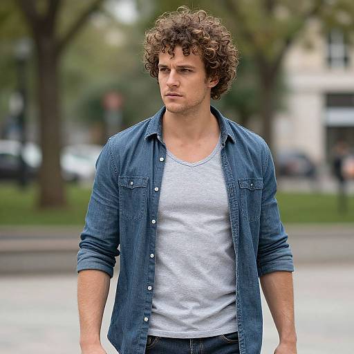 Fit European Man in Urban Park