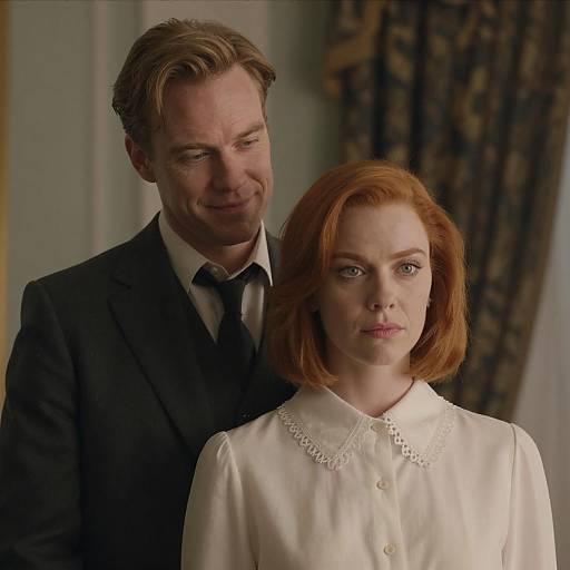 Man and Woman Portrait in Vintage Style