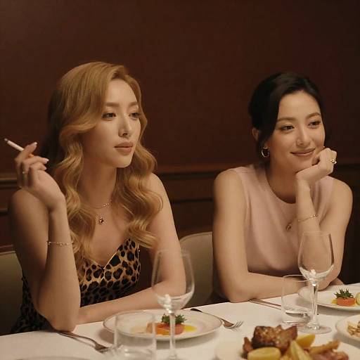 A Chic Dinner Moment: Two Friends