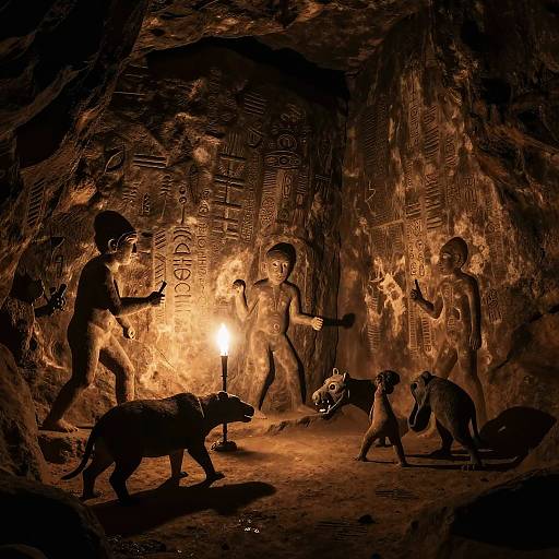 Ancient Prehistoric Cave Drawing