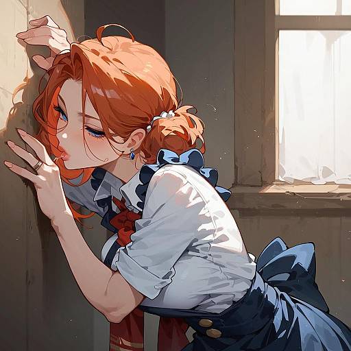 Expressionless Soviet Schoolgirl with Cigarette