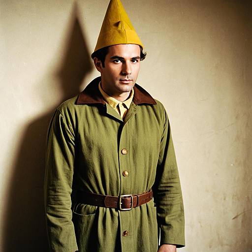 Man in Dopey Costume with Yellow Hat