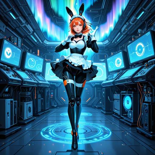 Futuristic Android Maid in Action