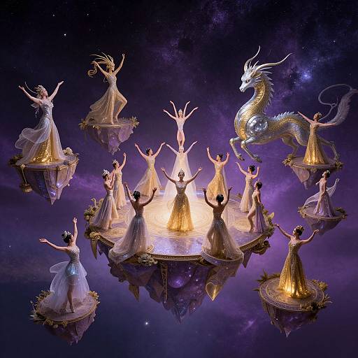 Celestial Dance on Floating Islands