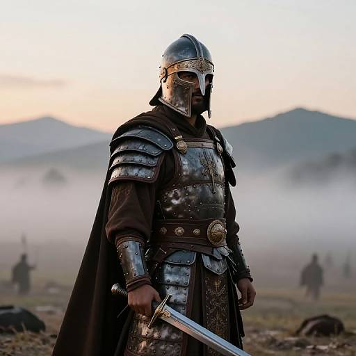 Heroic Persian Warrior at Dawn