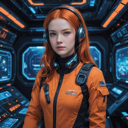 Futuristic Female Pilot in Sci-Fi Gear