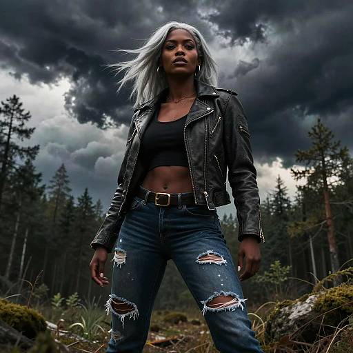 DC Comics Storm Scene with Heroine