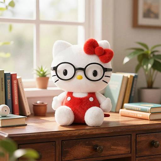 Cozy Kitty on Vintage Desk