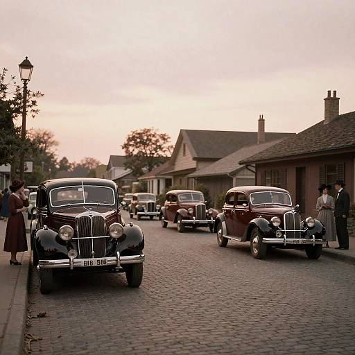 Nostalgic Vintage Street Scene at Dusk