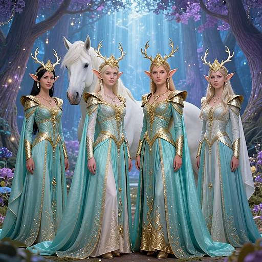 Elegant Elves in Enchanted Forest