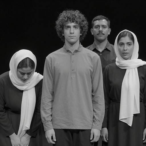 Emotive Black and White Group Portrait