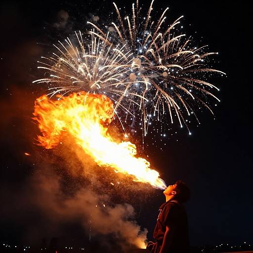 Warrior Breathing Firework Flames