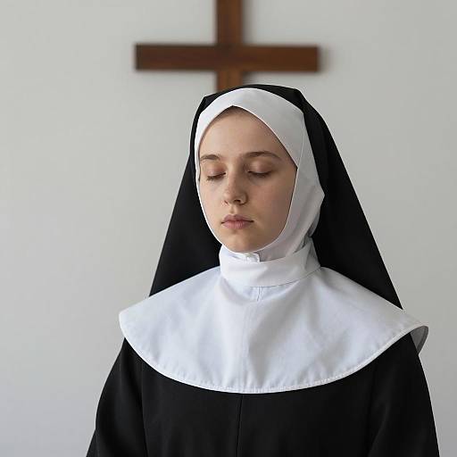 Young Nun in Prayerful Pose