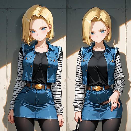 Casual Denim Android 18 Accidental Exposure