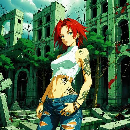 Solo Girl in Ruins with Jewelry