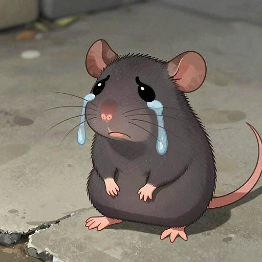 Sad Crying Rat Meme Art