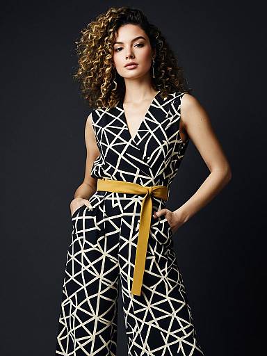 Bold Geometric Jumpsuit Fashion Shoot