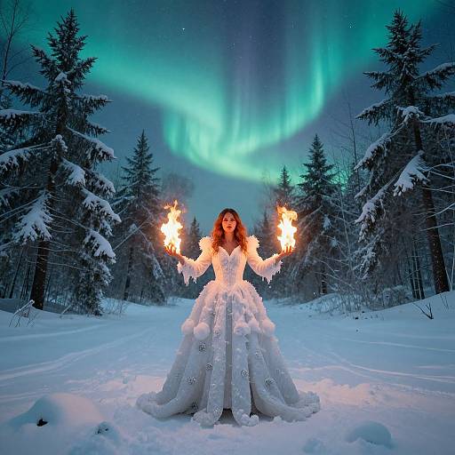 Snow Dress Woman with Firebolts