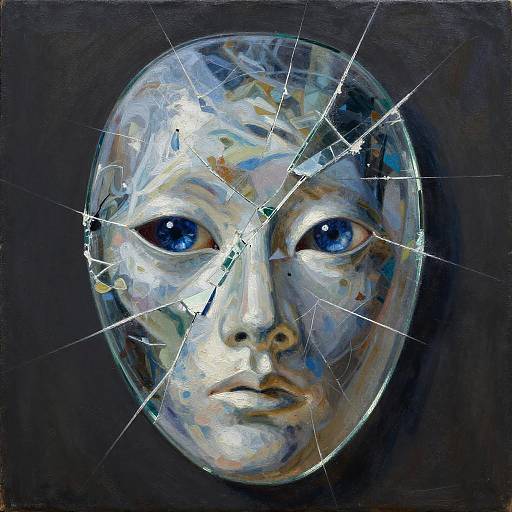 Shattered Glass Mask with Sapphire Eyes