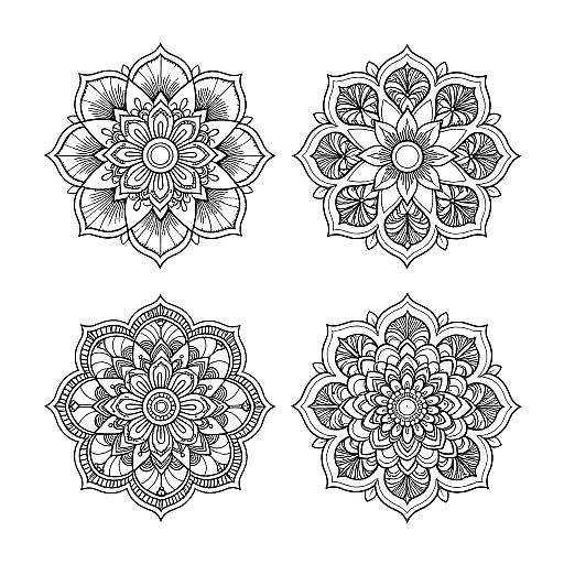 Intricate Floral Mandala Coloring Sheets