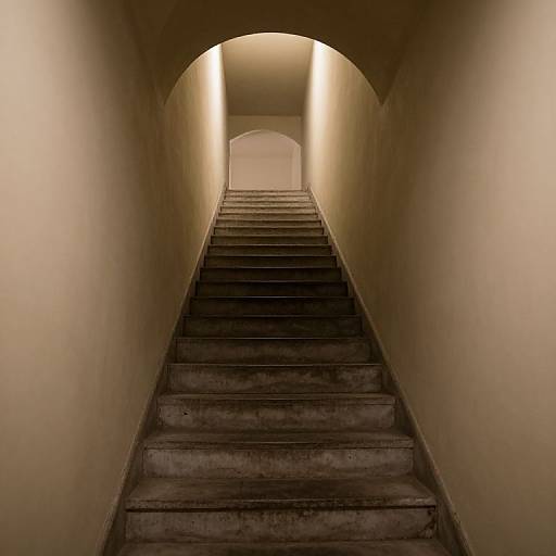 Mystical Staircase Through Arched Passage