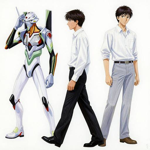 Dynamic Young Man in White Shirt