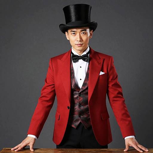 Man in Magician Outfit with Top Hat