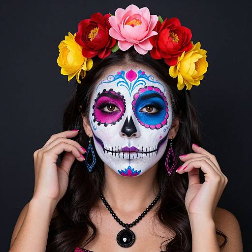 Vibrant Day of the Dead Makeup Woman