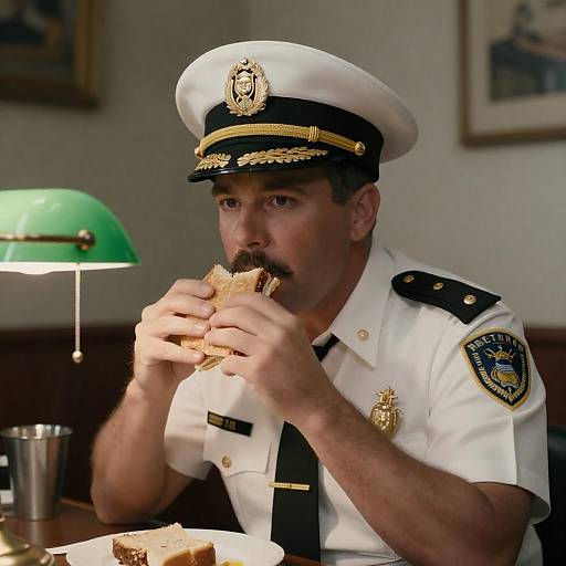 Digitally Altered Vintage Police Officer Portrait