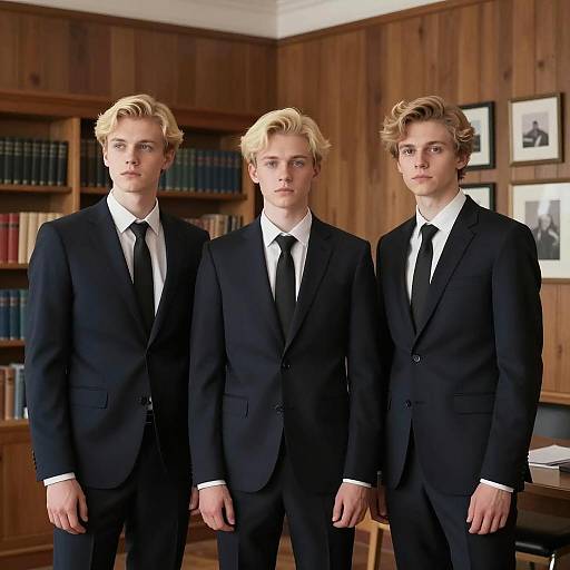 Three Young Men in Formal Attire