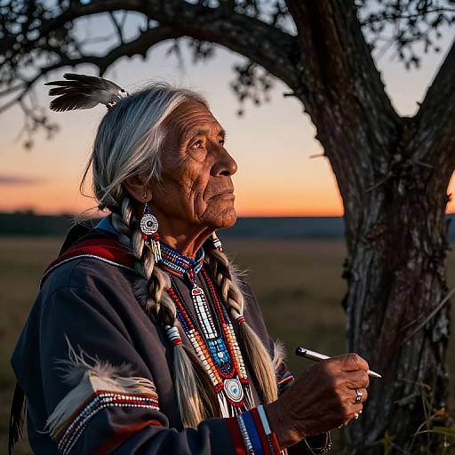 Serene Native American Elder Portrait