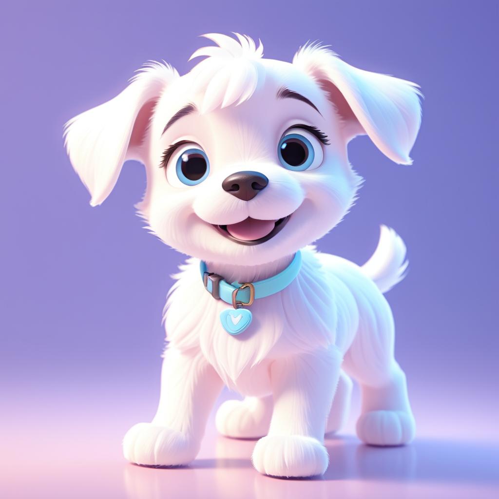 Whimsical Cute Puppy in Soft Pastels