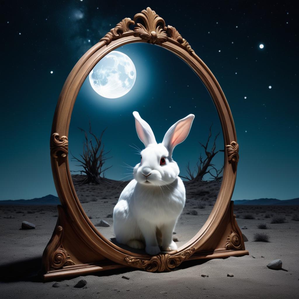 Surreal Rabbit-Mirror in Dreamland