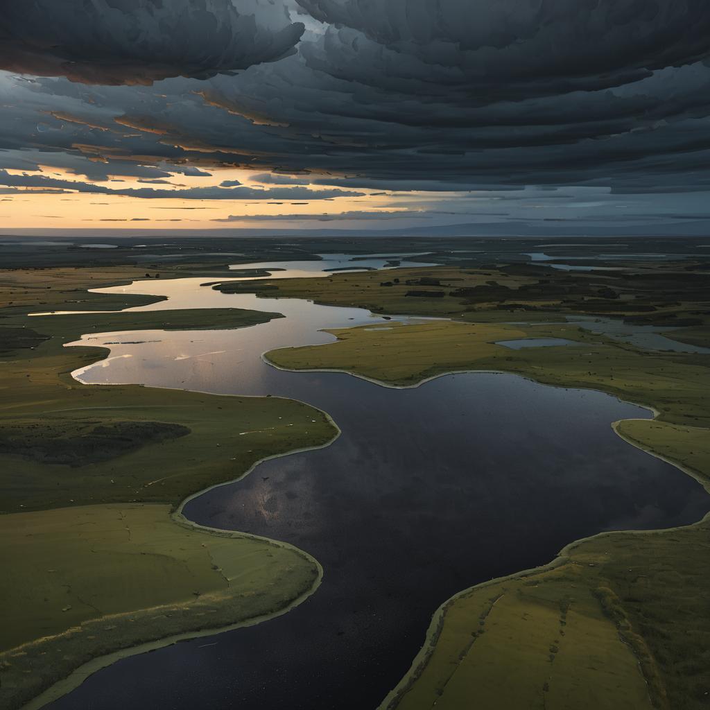 Serene Aerial View of Rolling Uplands