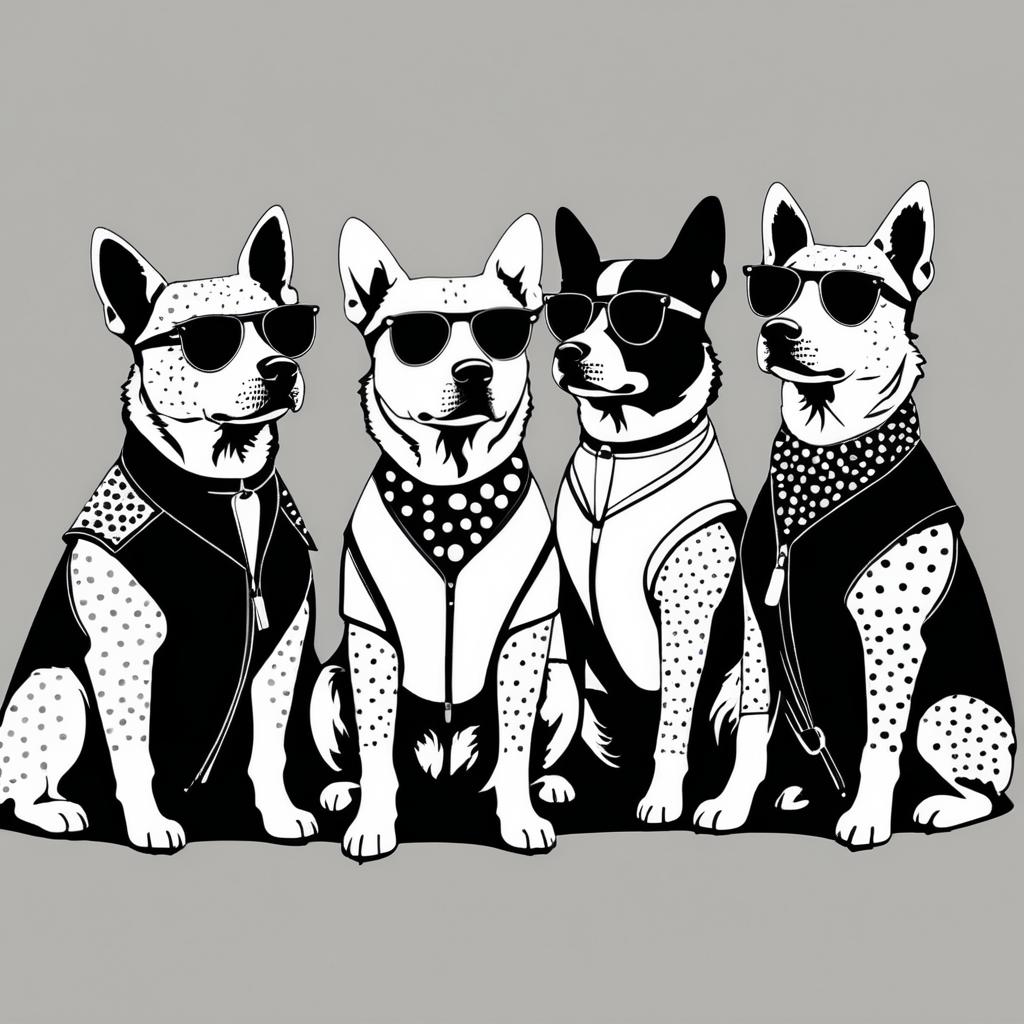 Psychedelic Punk Dogs in a Retro Band