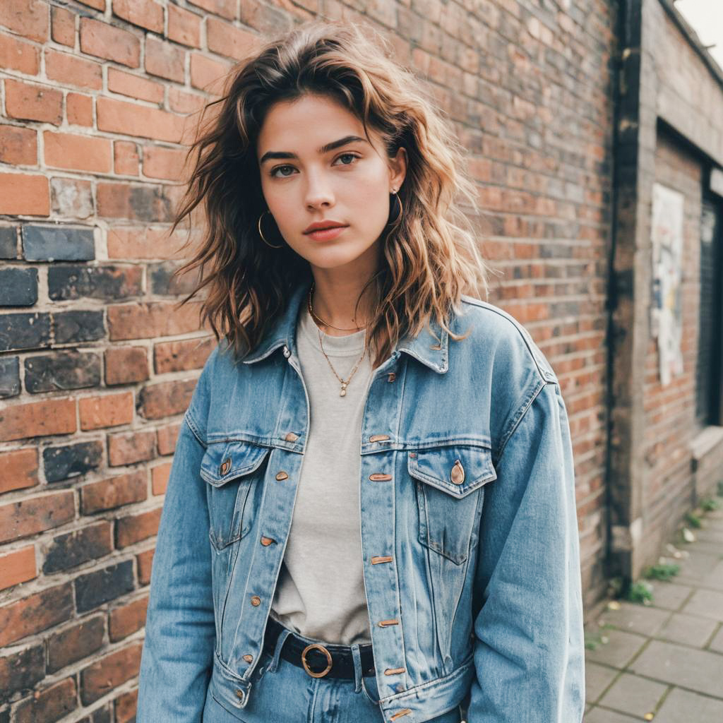 Vintage 90s Style Woman in Denim