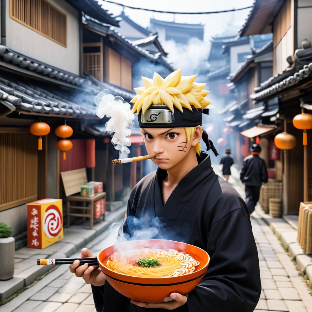 Naruto's Unusual Ramen Cigarette Moment