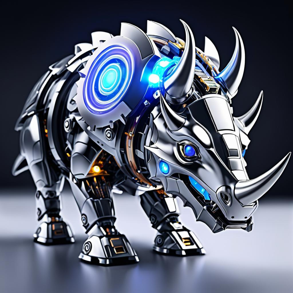 Futuristic Mechanical Triceratops Design