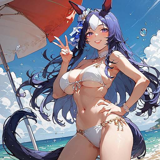 Satono Diamond in White String Bikini