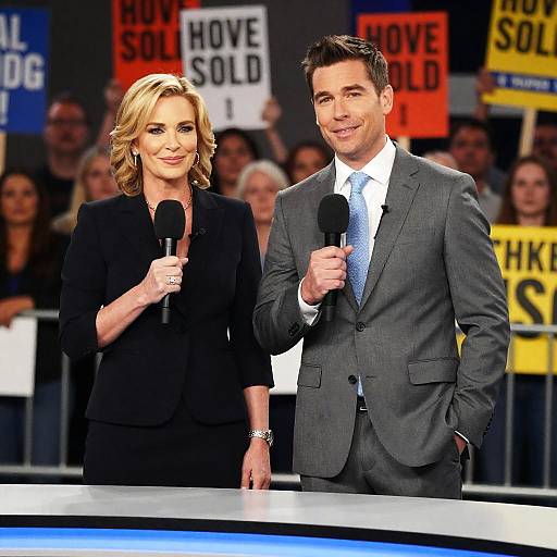 Dynamic News Broadcast with Protest Crowd