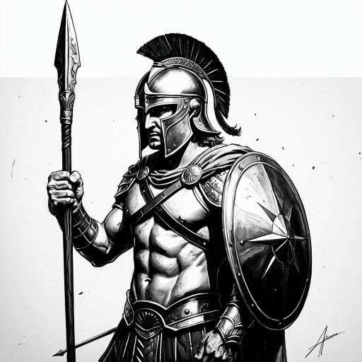 Illustration of Ancient Greek Warrior