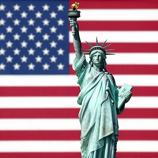 Statue of Liberty with American Symbols