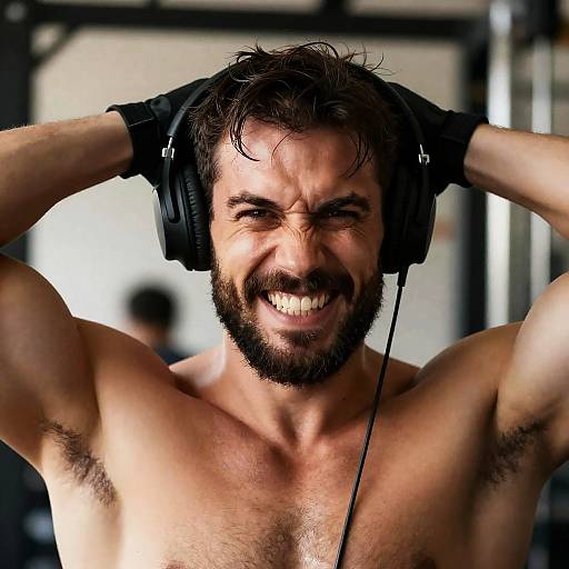 Intense Fitness Portrait of a Muscular Man